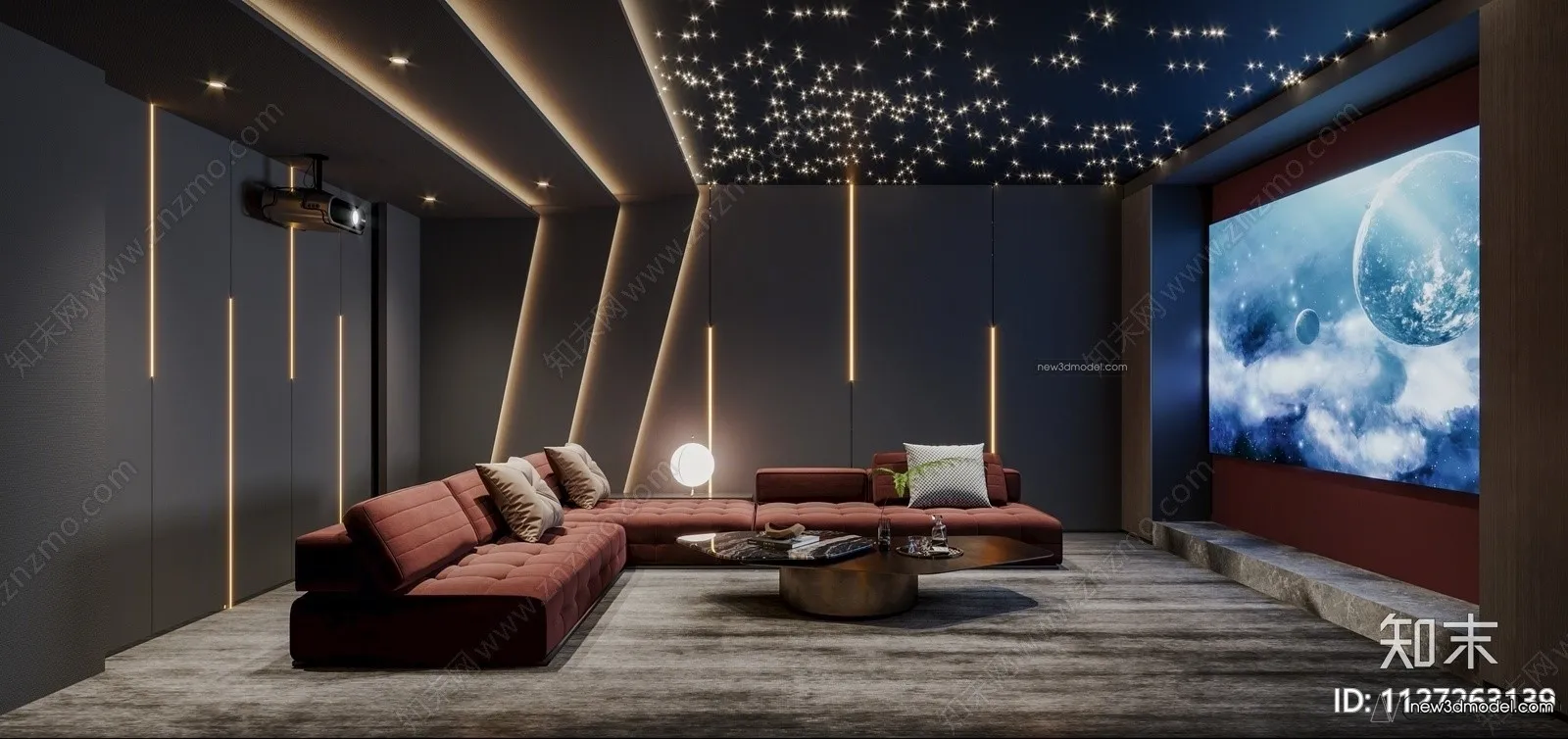 Home Theater - 3D Interior Scene - 3D Models - 055