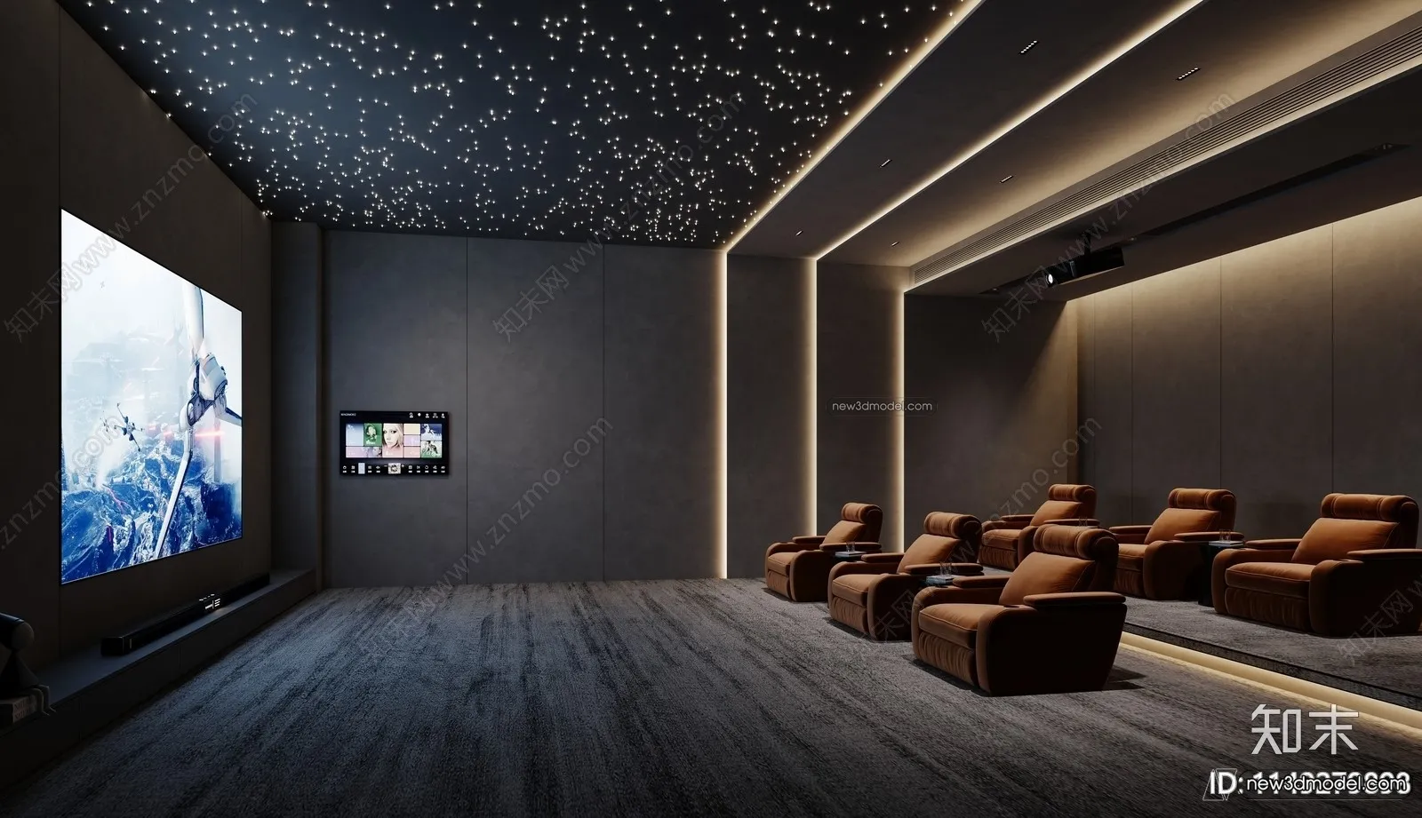 Home Theater - 3D Interior Scene - 3D Models - 058