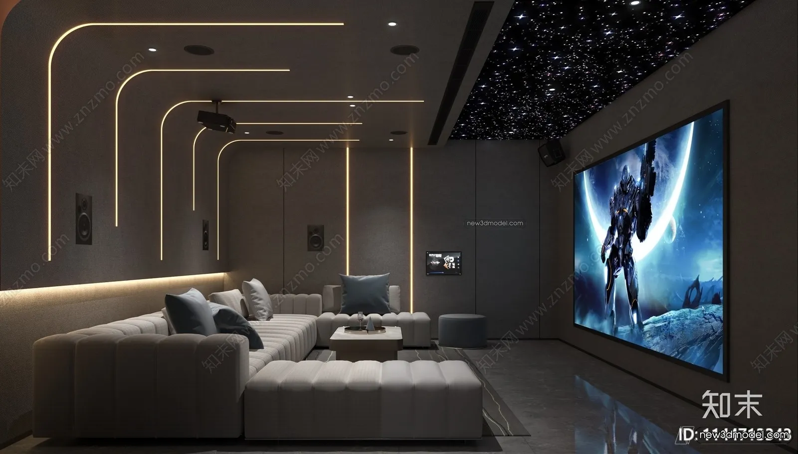 Home Theater - 3D Interior Scene - 3D Models - 061