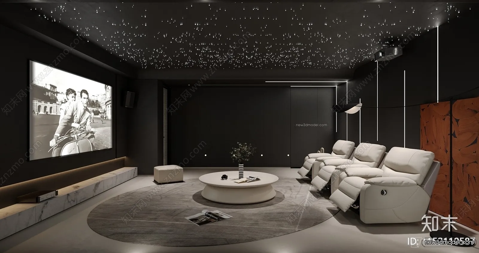 Home Theater - 3D Interior Scene - 3D Models - 062