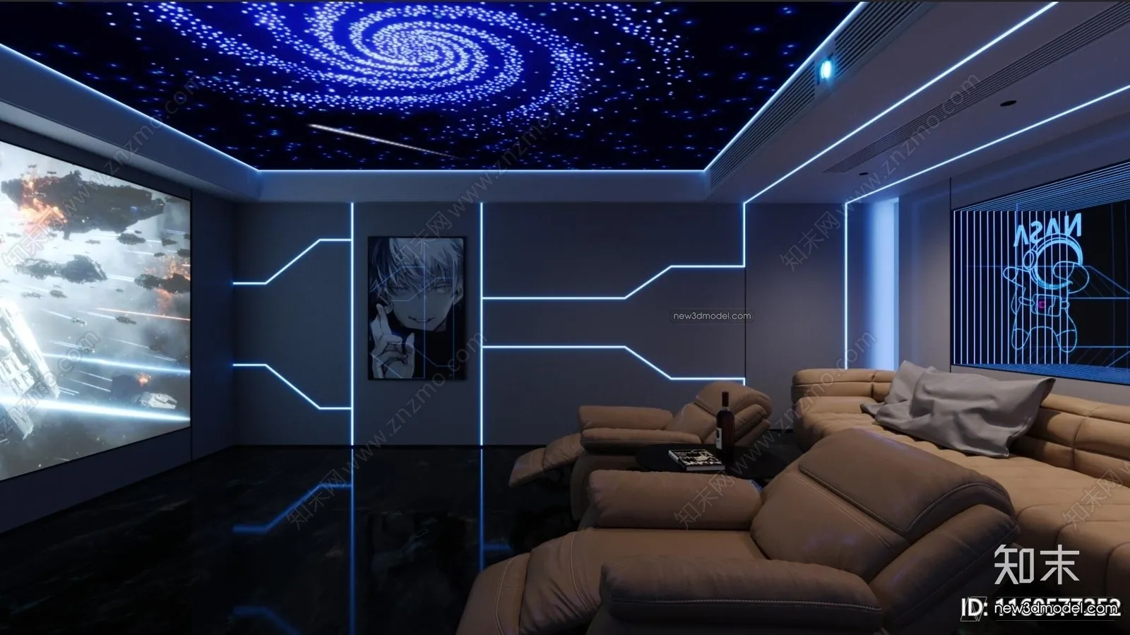 Home Theater - 3D Interior Scene - 3D Models - 064