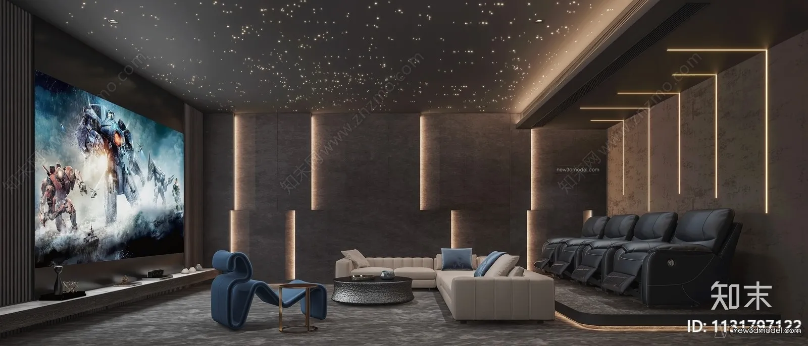 Home Theater - 3D Interior Scene - 3D Models - 066