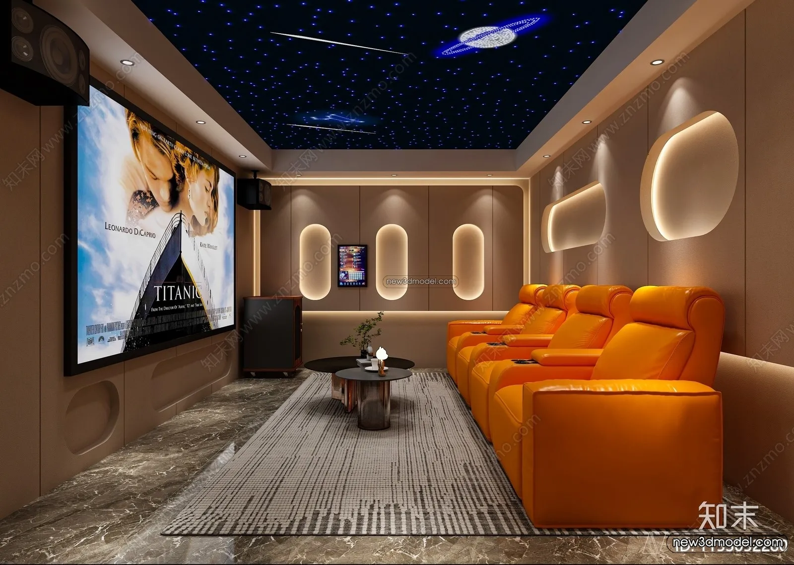 Home Theater - 3D Interior Scene - 3D Models - 074