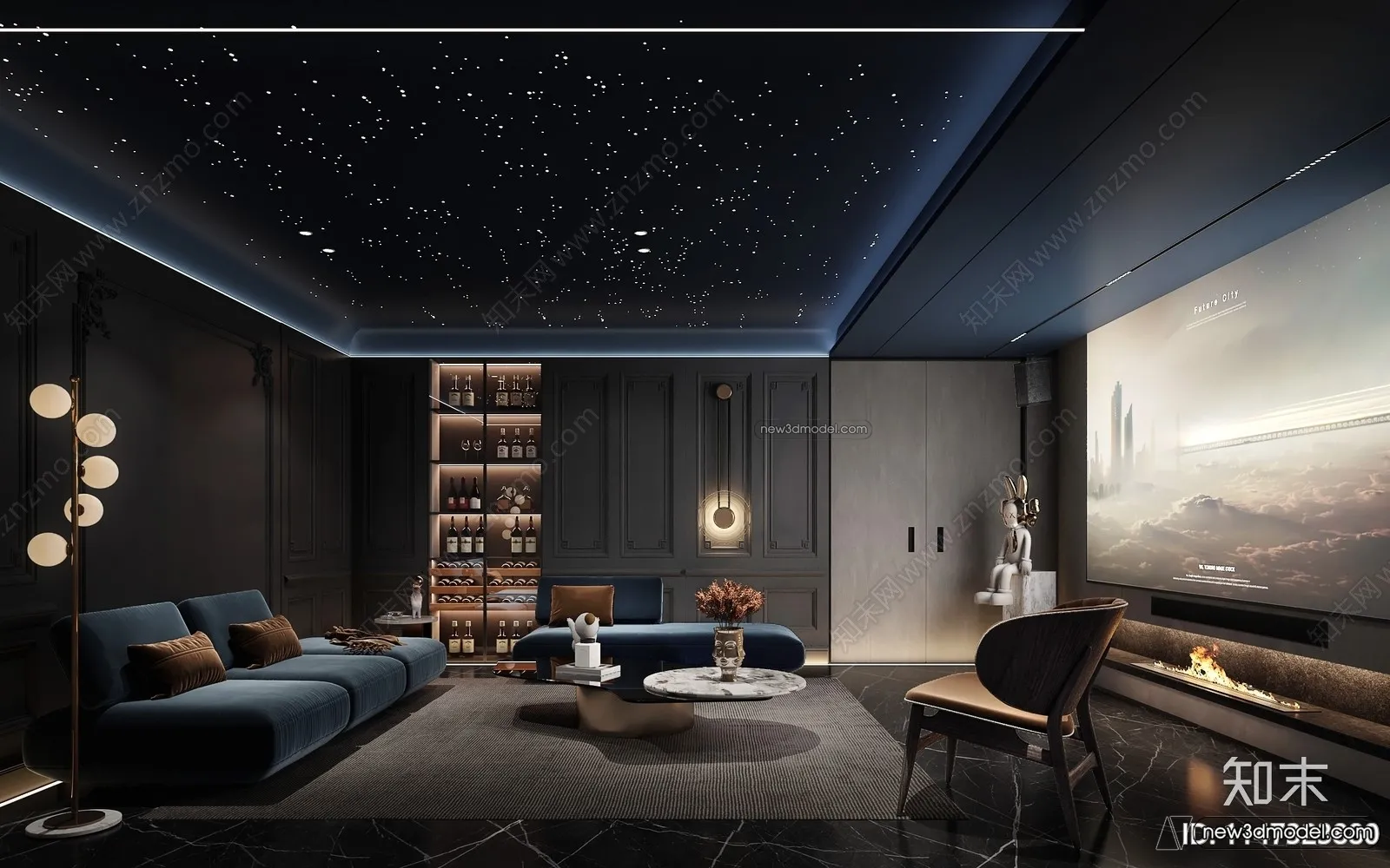 Home Theater - 3D Interior Scene - 3D Models - 075