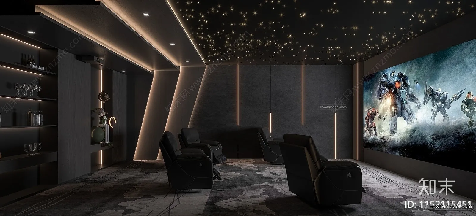 Home Theater - 3D Interior Scene - 3D Models - 076