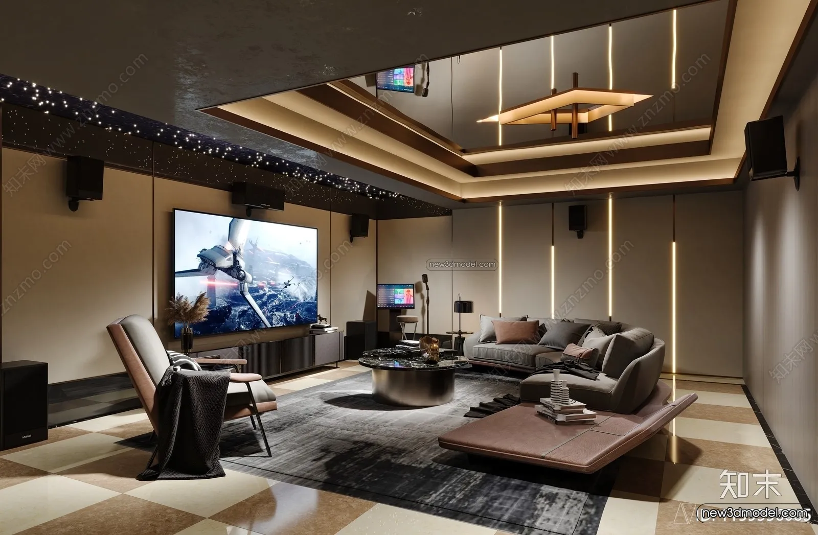 Home Theater - 3D Interior Scene - 3D Models - 080