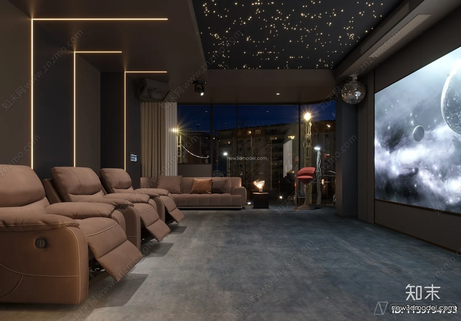 Home Theater - 3D Interior Scene - 3D Models - 089