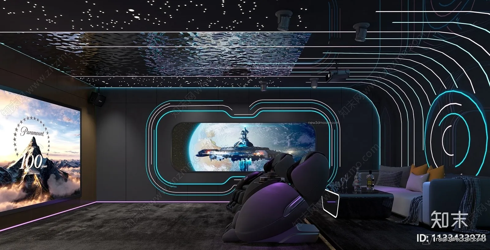 Home Theater - 3D Interior Scene - 3D Models - 095