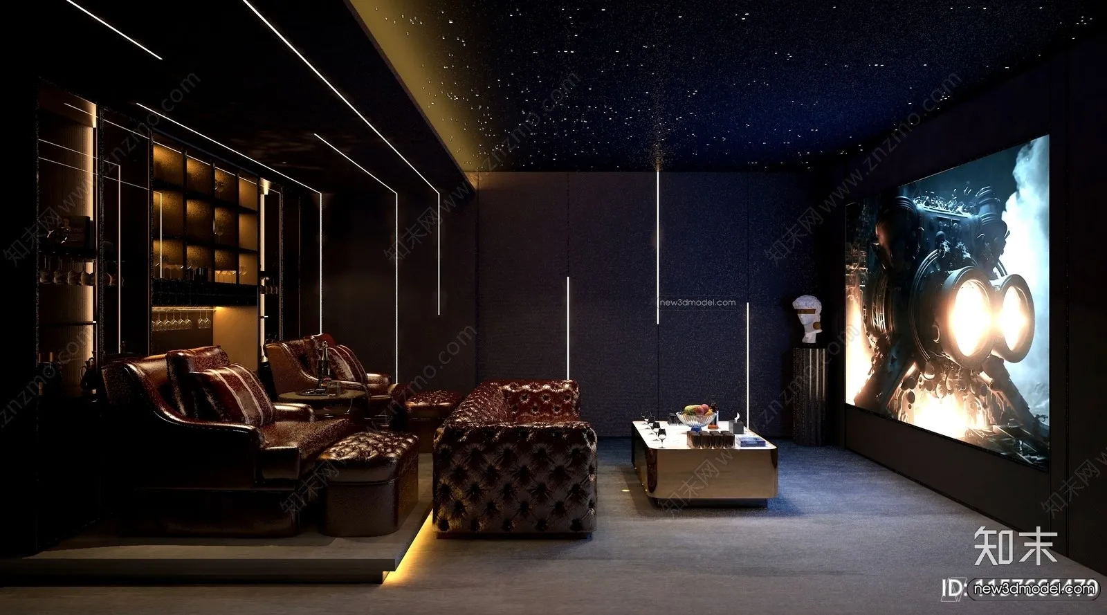 Home Theater - 3D Interior Scene - 3D Models - 100