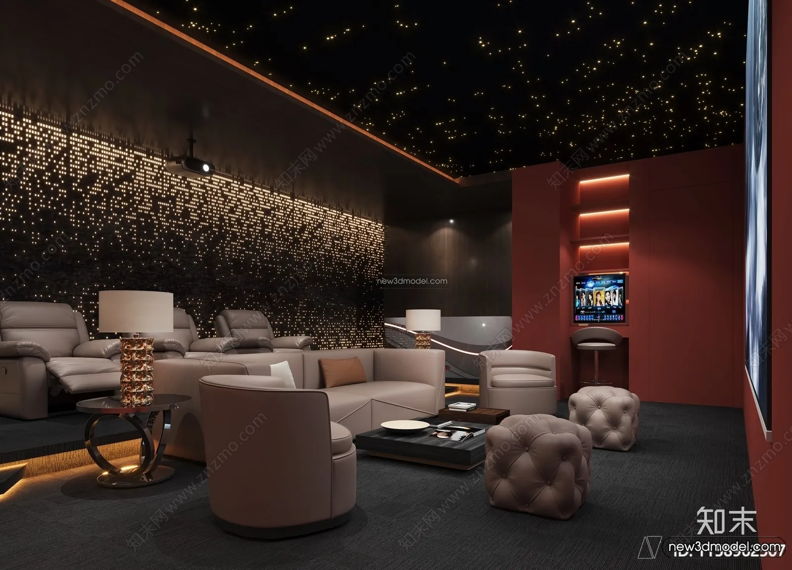 Home Theater - 3D Interior Scene - 3D Models - 104