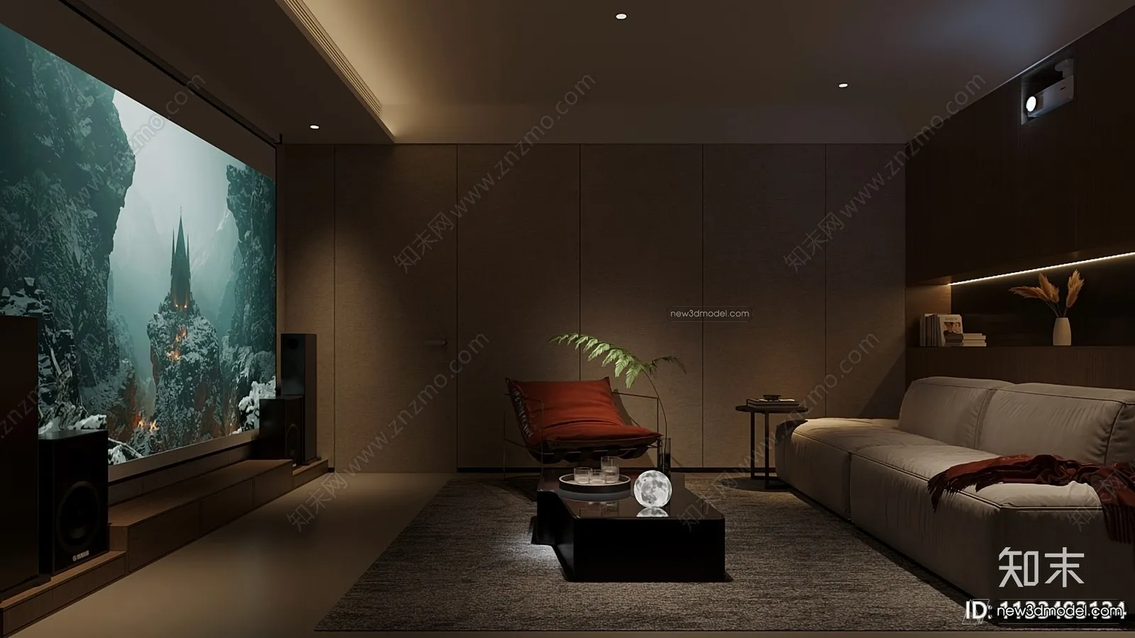 Home Theater - 3D Interior Scene - 3D Models - 110