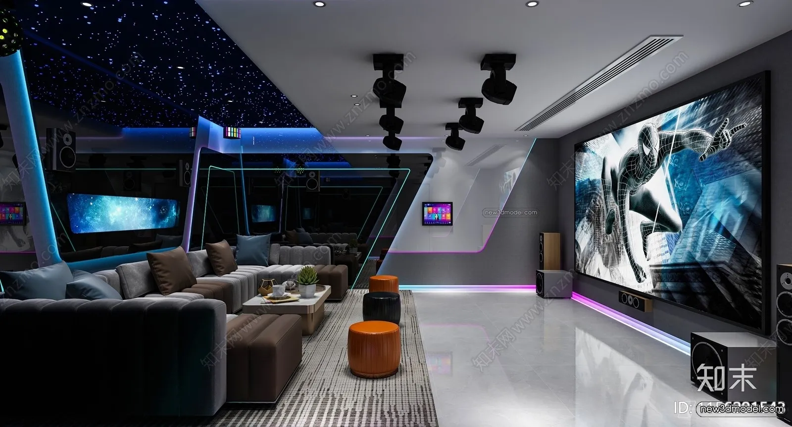 Home Theater - 3D Interior Scene - 3D Models - 111