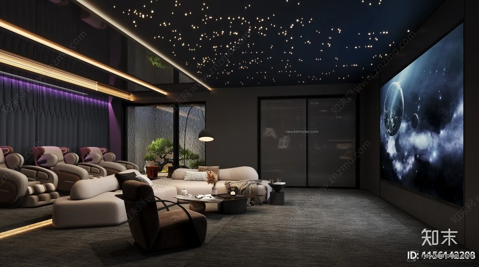 Home Theater - 3D Interior Scene - 3D Models - 113