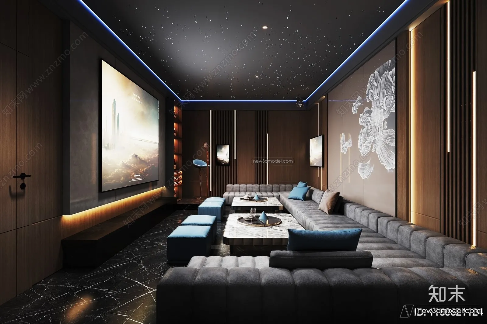 Home Theater - 3D Interior Scene - 3D Models - 116