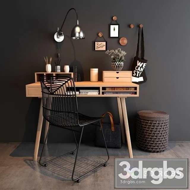 Home Workspace Set 3D Model Free