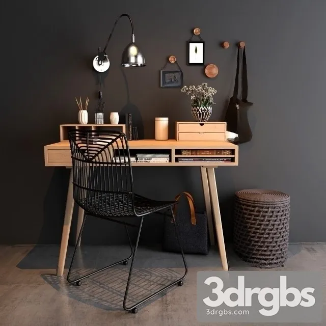 Home Workspace Set 3D Model Free