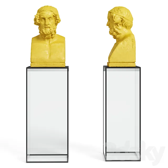Homer Roman Bust sculpture 3DModel
