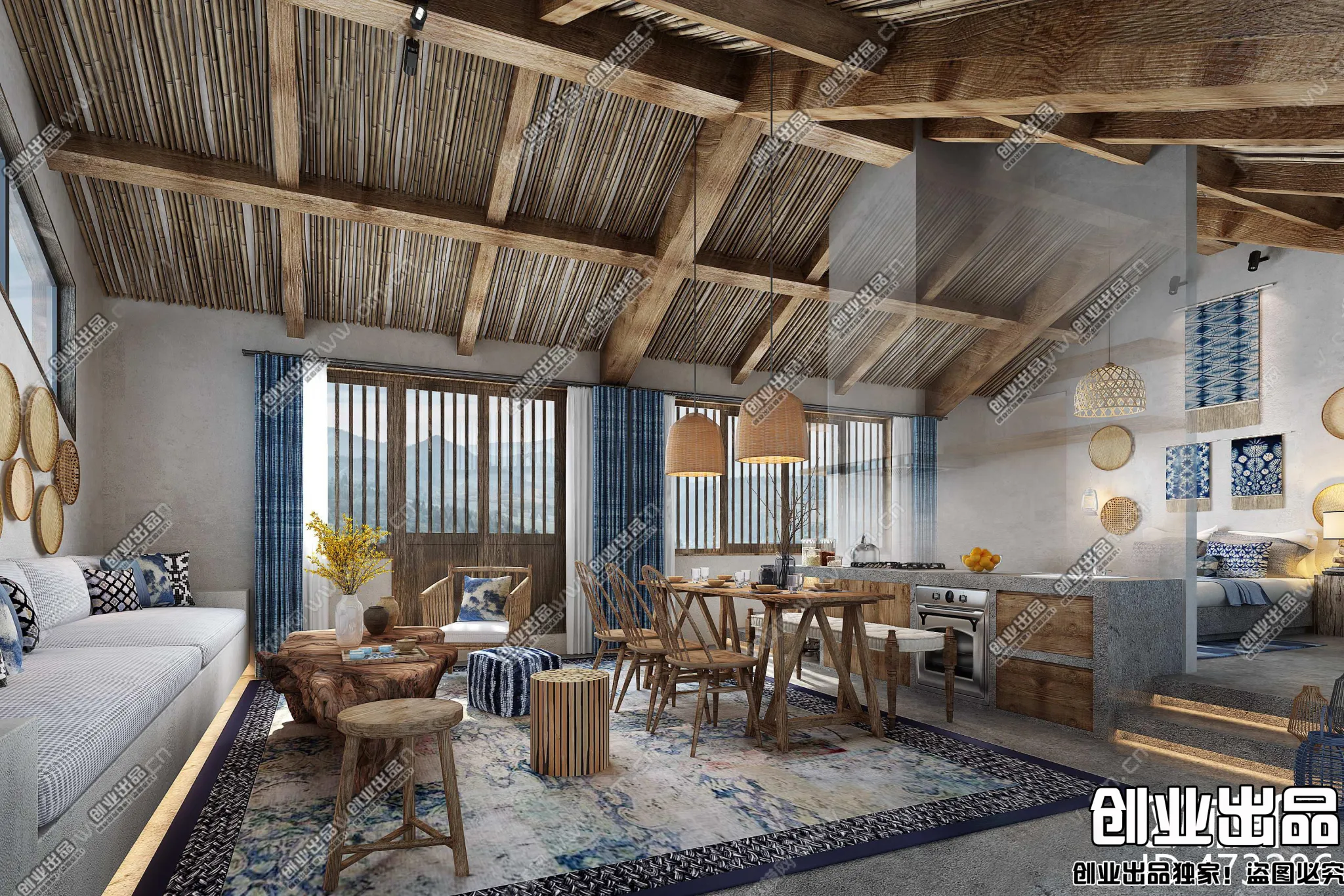 Homestay 3D Interior Scene - 3D Models - 004