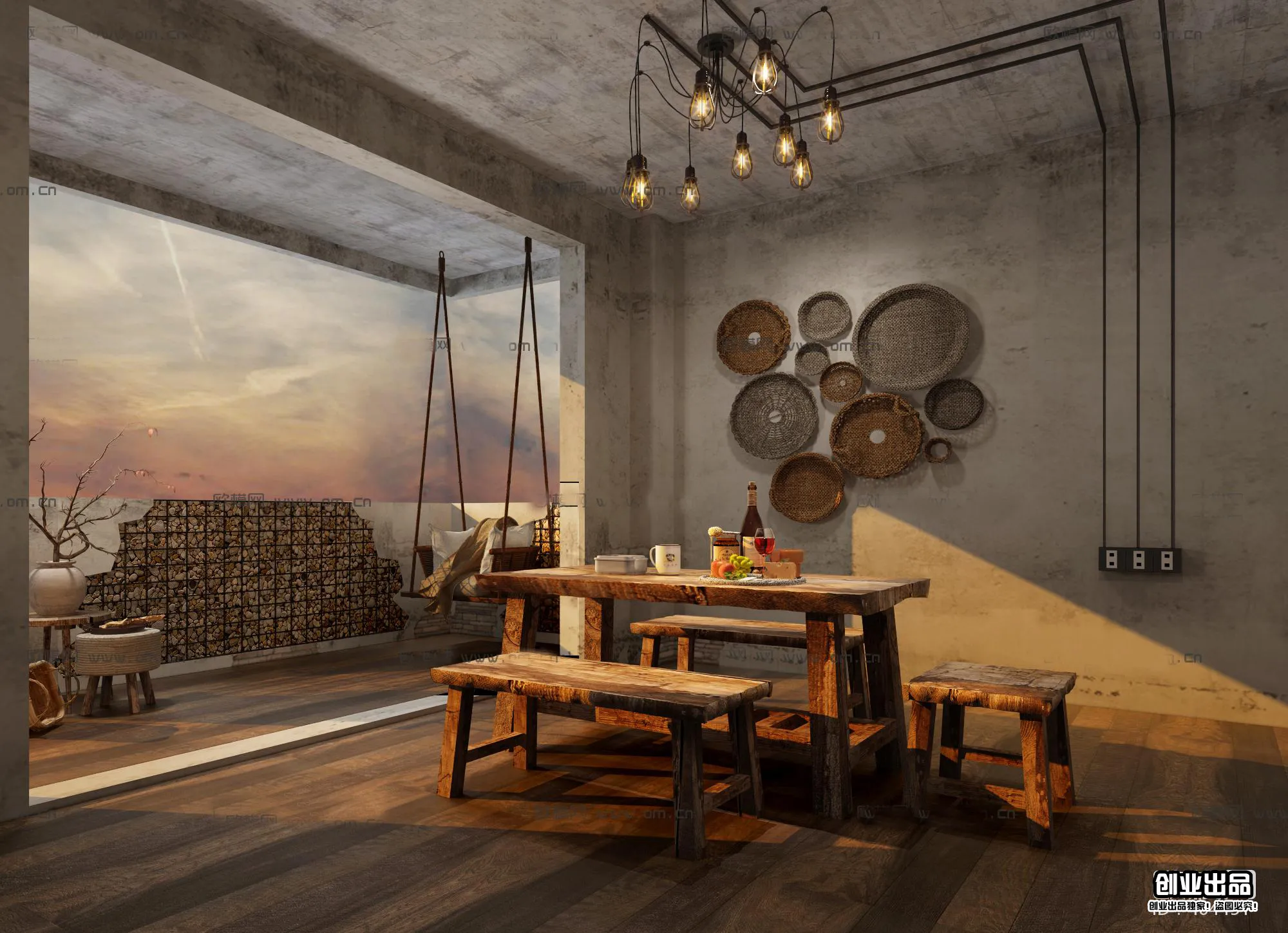 Homestay 3D Interior Scene - 3D Models - 012