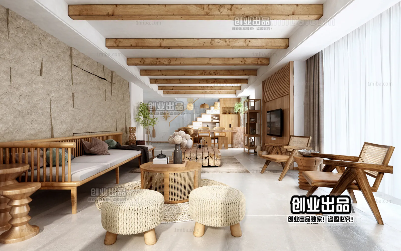 Homestay 3D Interior Scene - 3D Models - 024