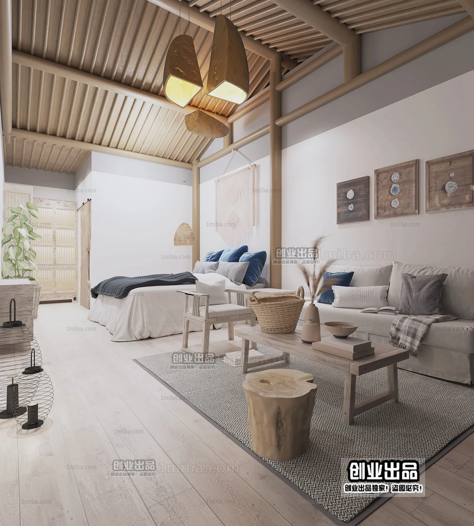 Homestay 3D Interior Scene - 3D Models - 040
