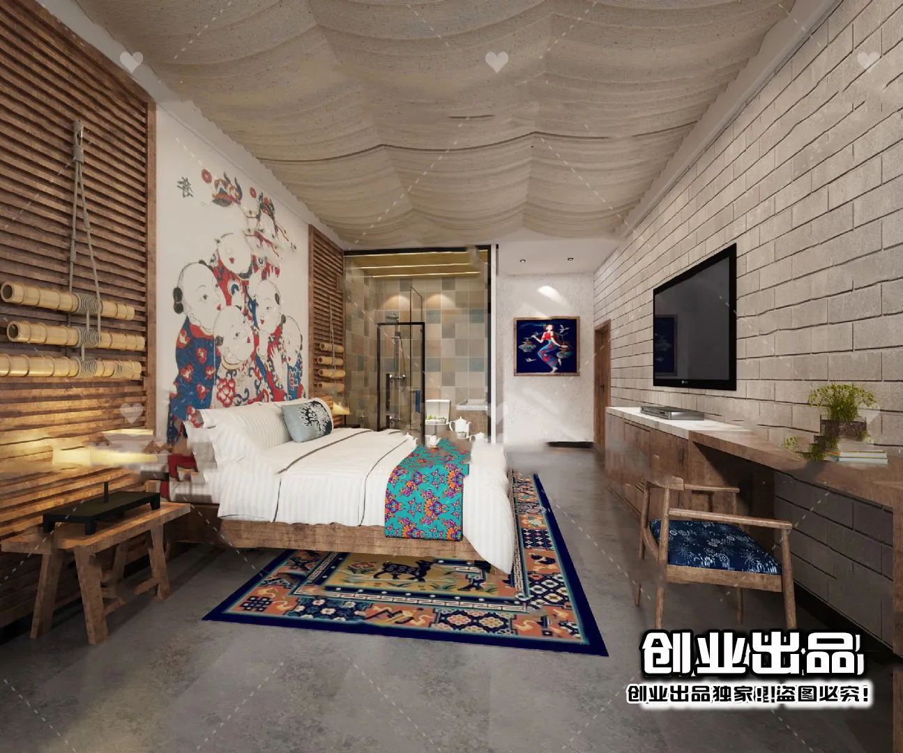 Homestay 3D Interior Scene - 3D Models - 048