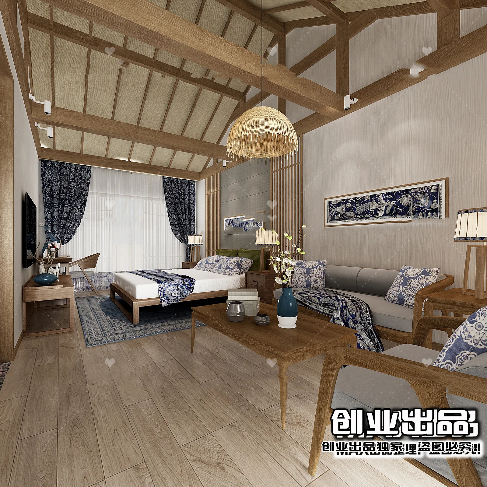 Homestay 3D Interior Scene - 3D Models - 067