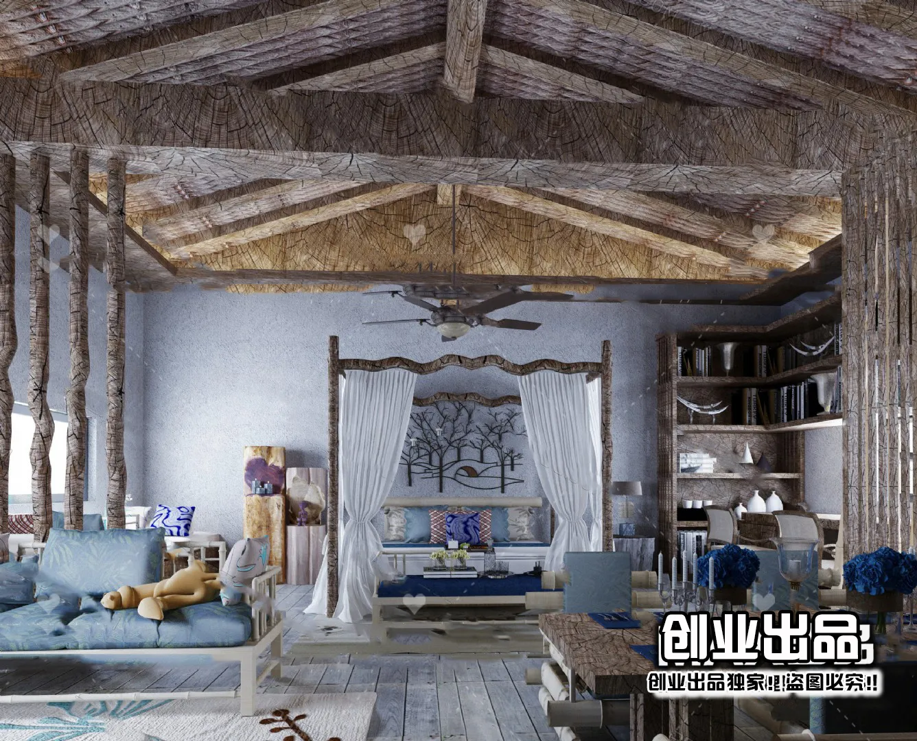 Homestay 3D Interior Scene - 3D Models - 075