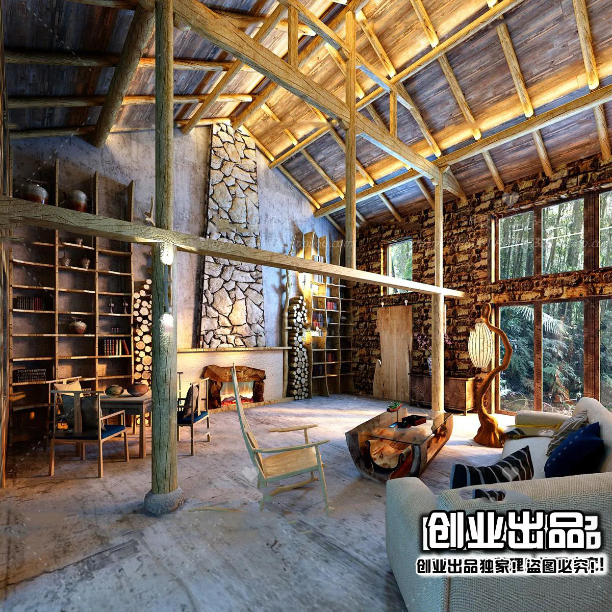 Homestay 3D Interior Scene - 3D Models - 097