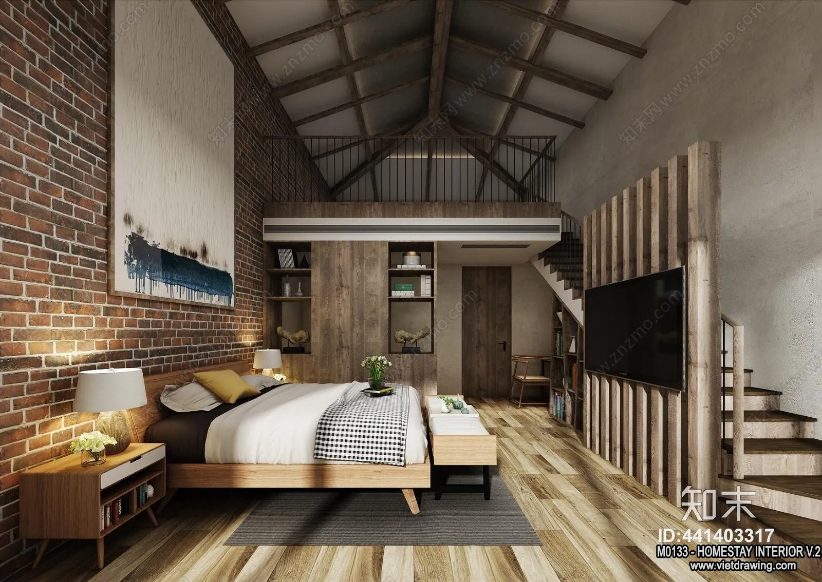 Homestay 3D Interior Scene - 3D Models - 146
