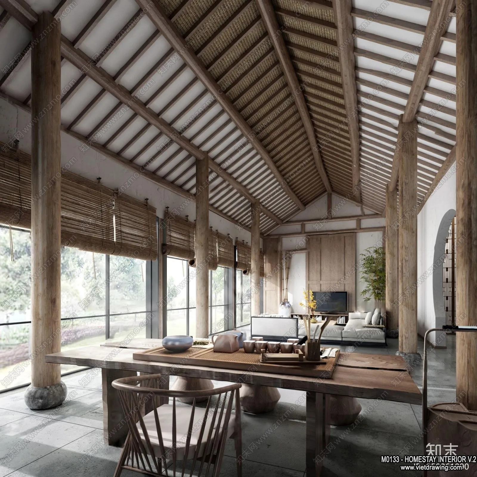 Homestay 3D Interior Scene - 3D Models - 155