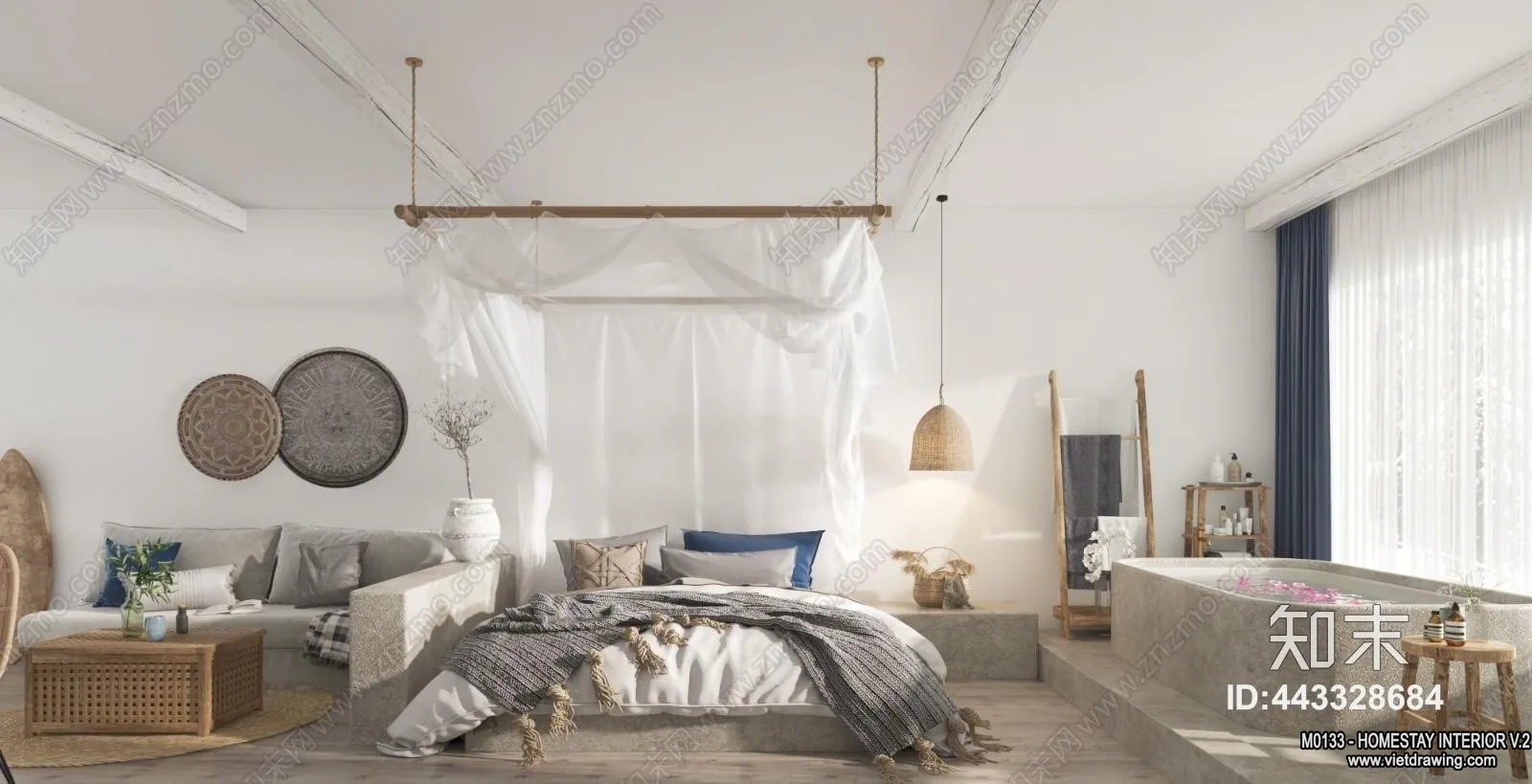 Homestay 3D Interior Scene - 3D Models - 159