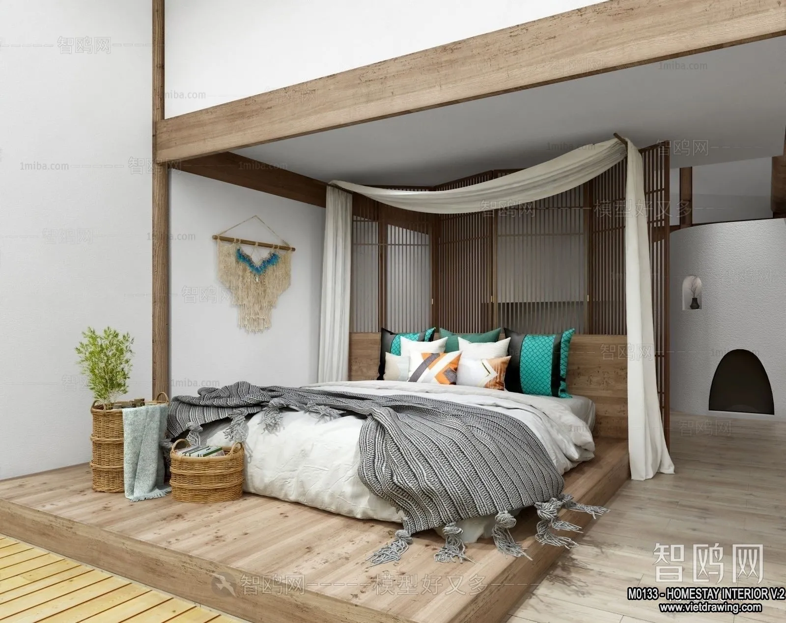 Homestay 3D Interior Scene - 3D Models - 160
