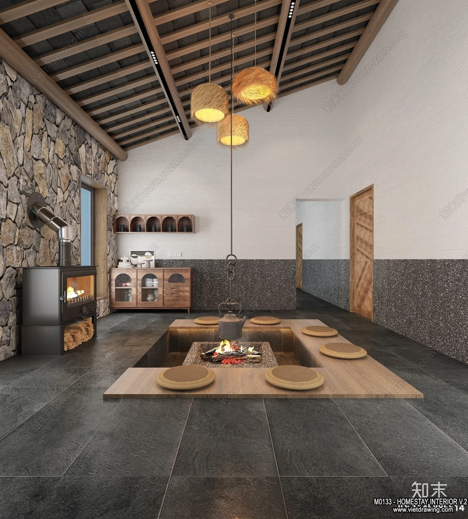 Homestay 3D Interior Scene - 3D Models - 161