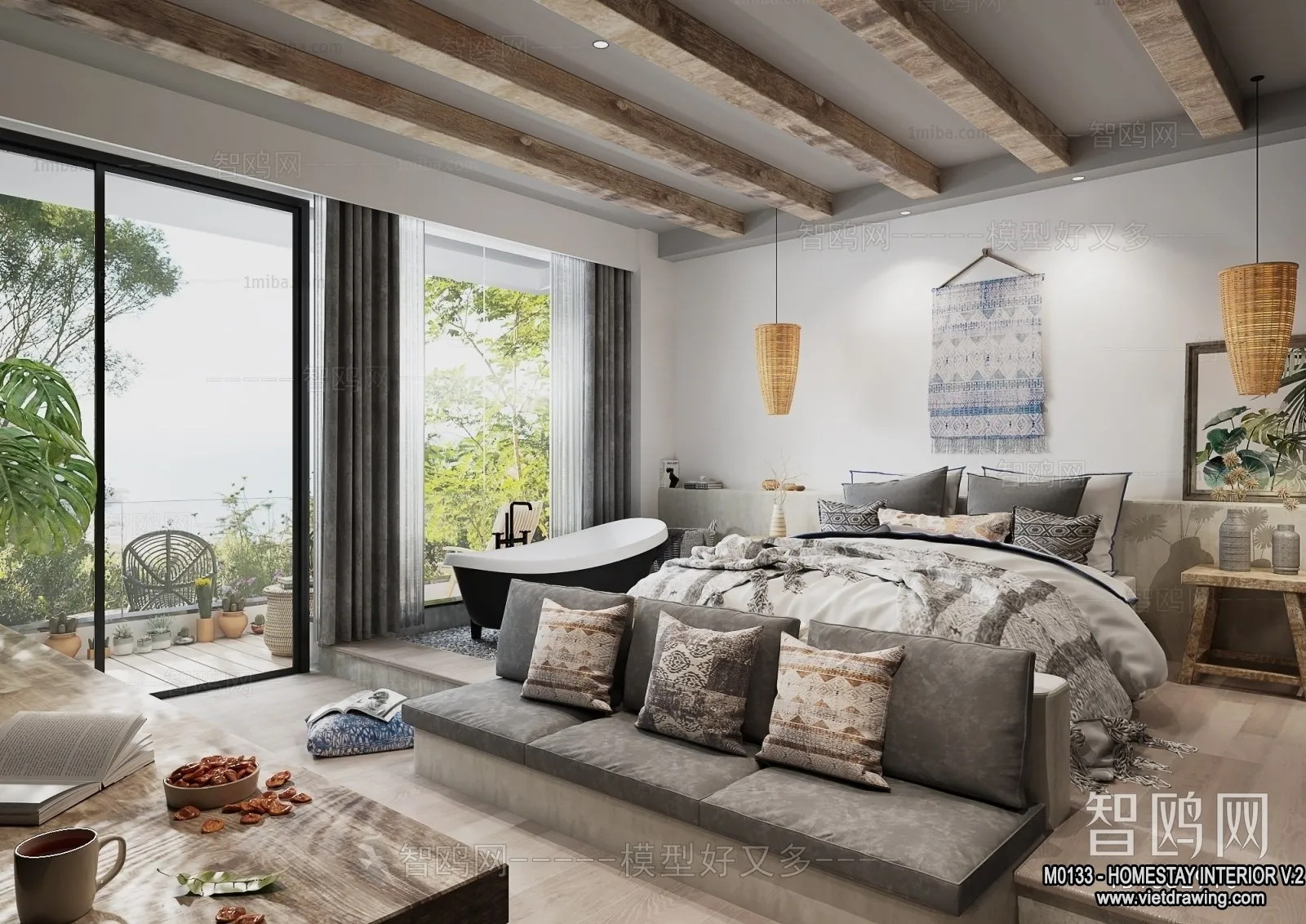 Homestay 3D Interior Scene - 3D Models - 163