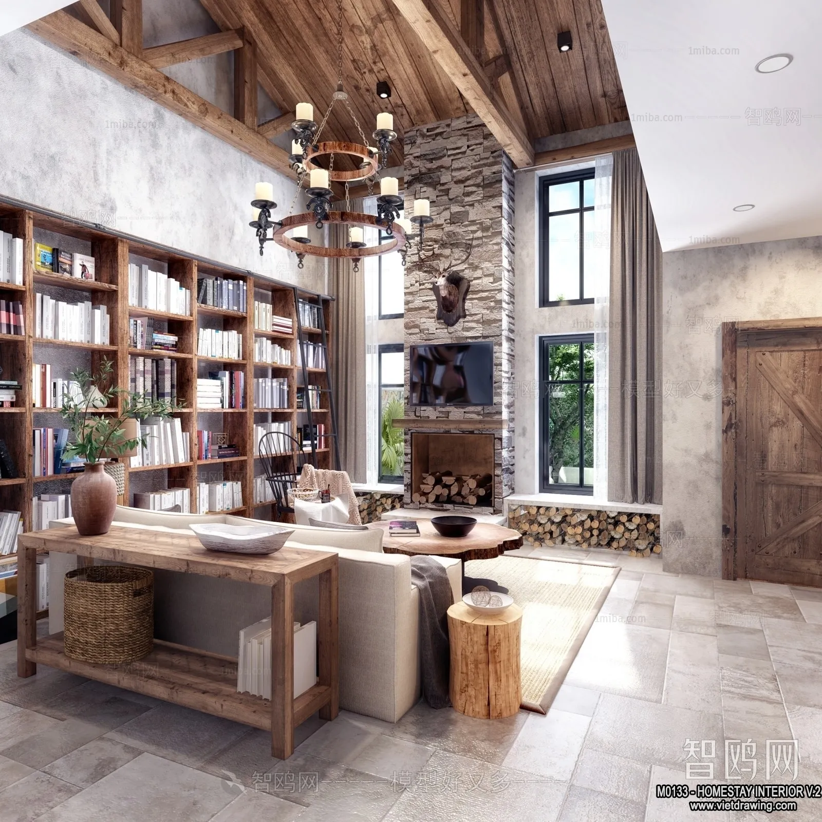 Homestay 3D Interior Scene - 3D Models - 166