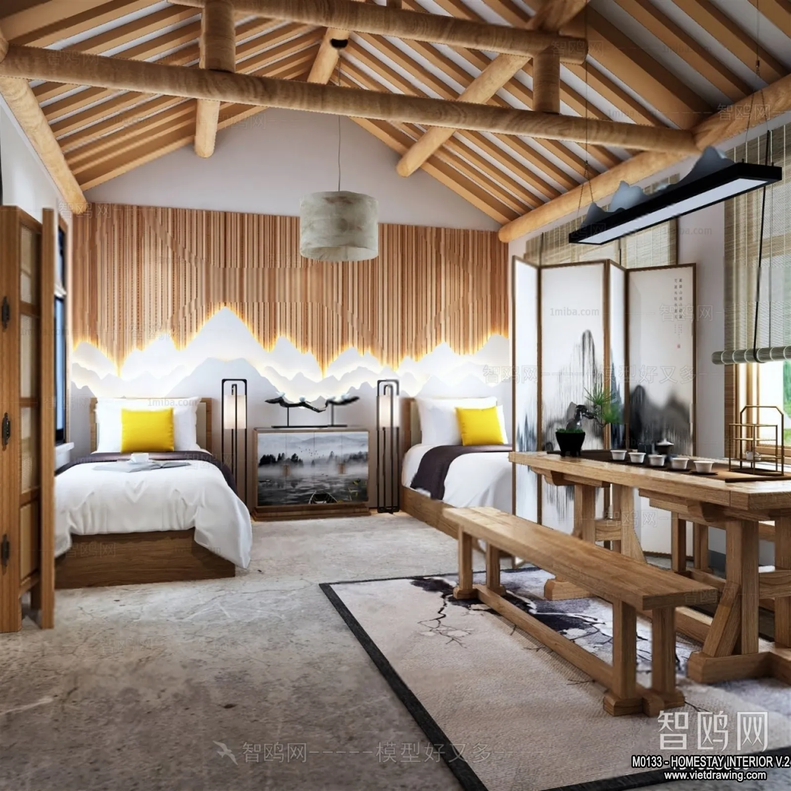 Homestay 3D Interior Scene - 3D Models - 169