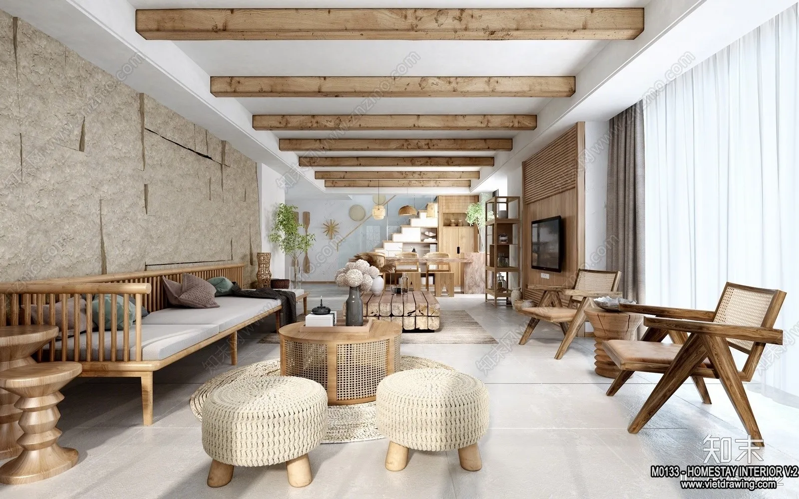 Homestay 3D Interior Scene - 3D Models - 174