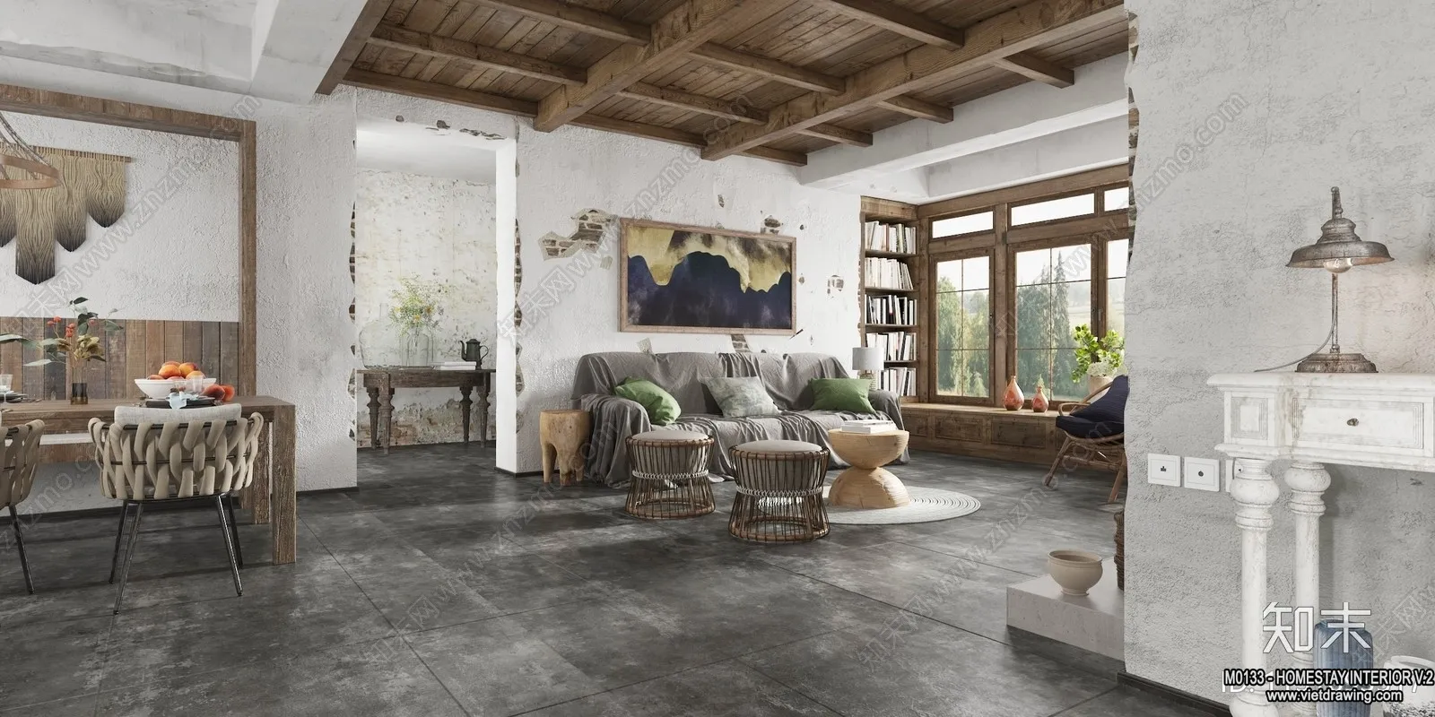 Homestay 3D Interior Scene - 3D Models - 177