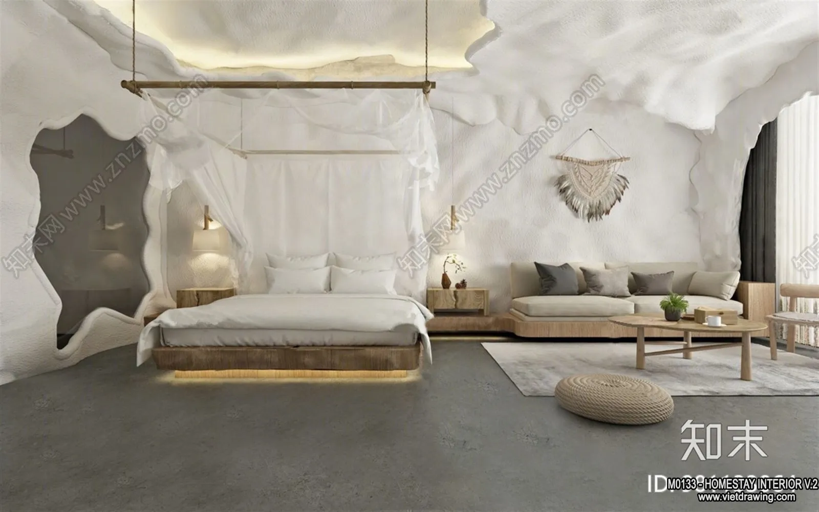 Homestay 3D Interior Scene - 3D Models - 186