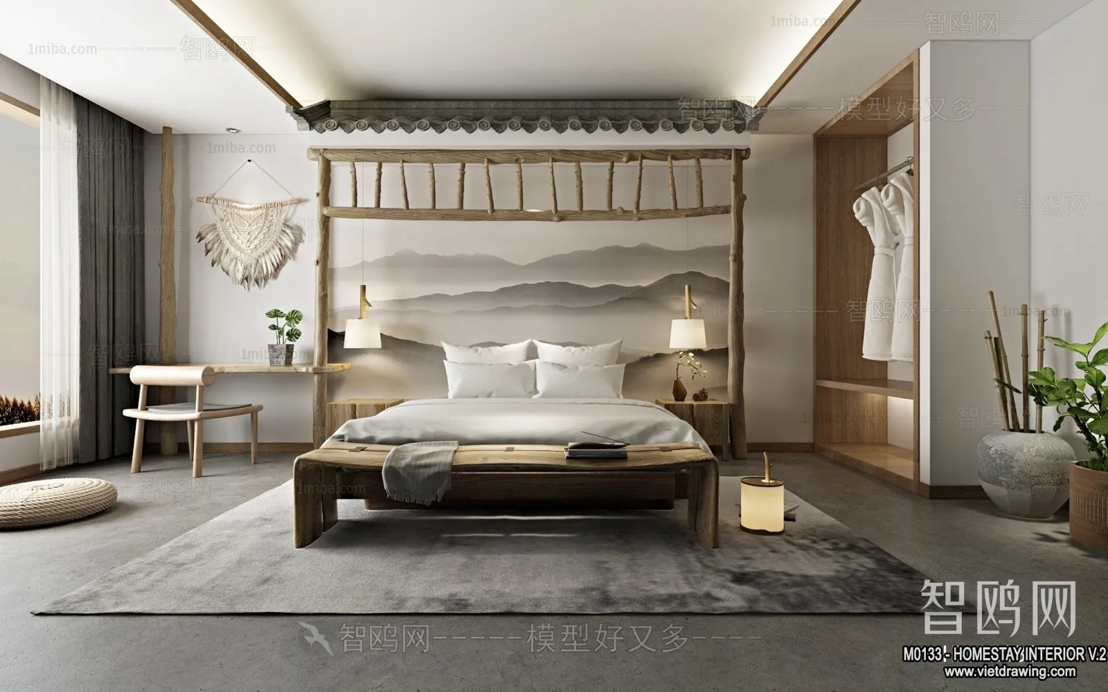 Homestay 3D Interior Scene - 3D Models - 187