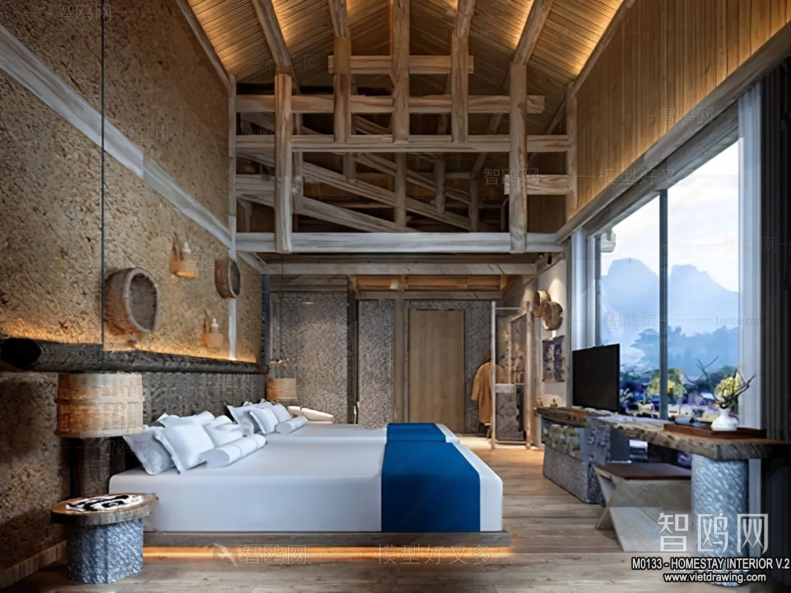 Homestay 3D Interior Scene - 3D Models - 192