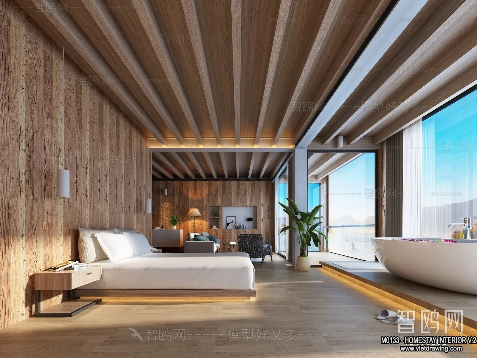 Homestay 3D Interior Scene - 3D Models - 195