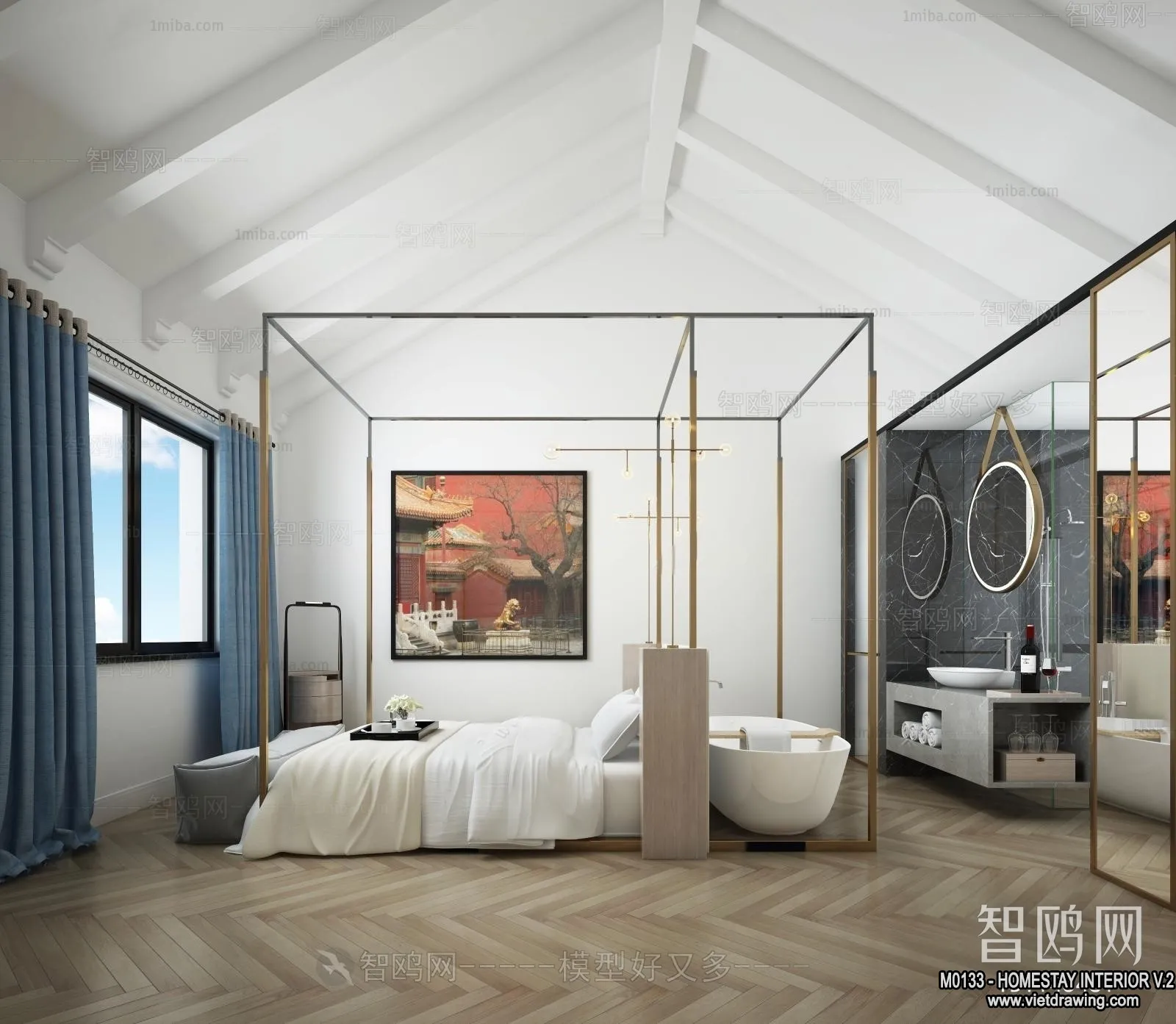 Homestay 3D Interior Scene - 3D Models - 204