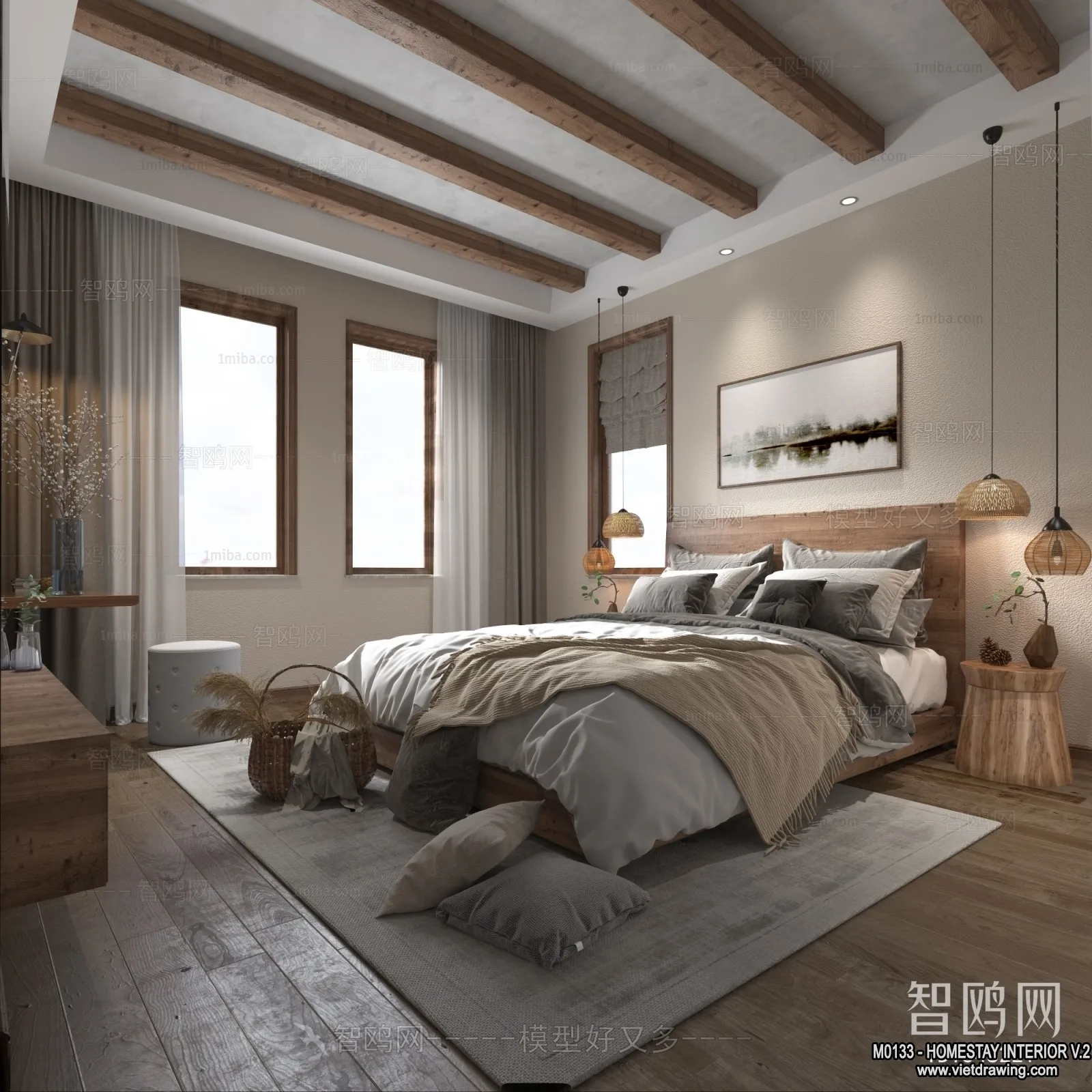 Homestay 3D Interior Scene - 3D Models - 206
