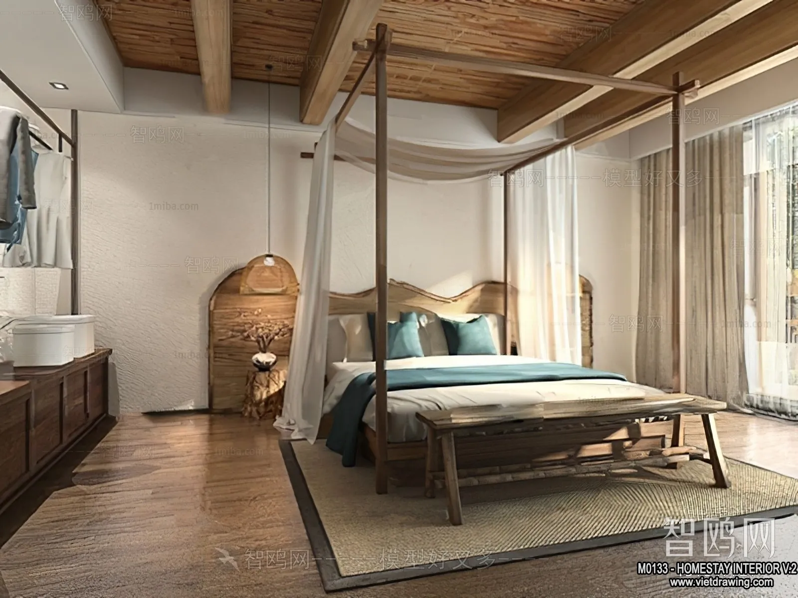 Homestay 3D Interior Scene - 3D Models - 208