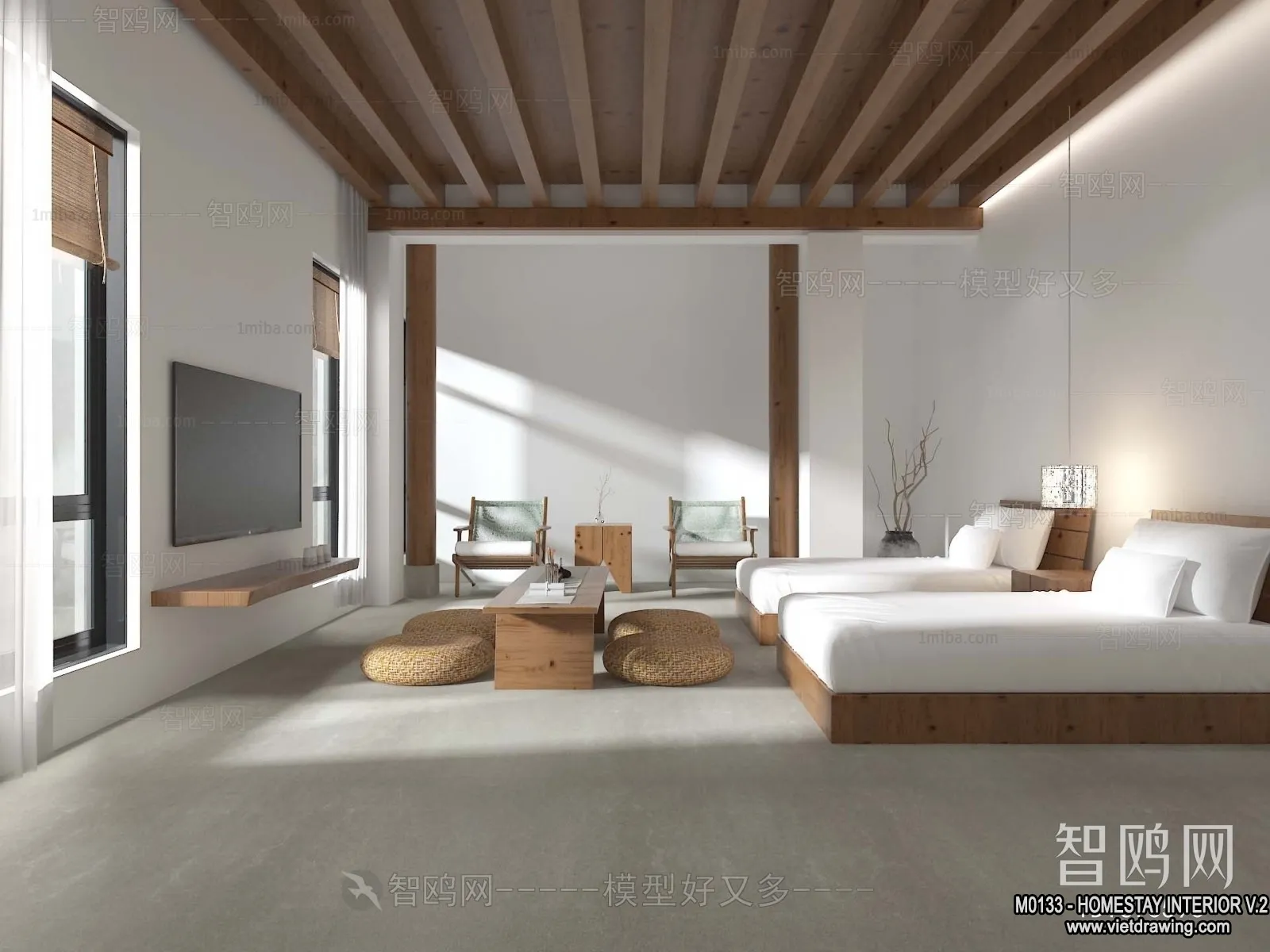 Homestay 3D Interior Scene - 3D Models - 210