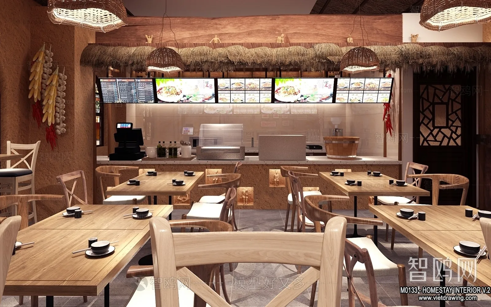 Homestay 3D Interior Scene - 3D Models - 217