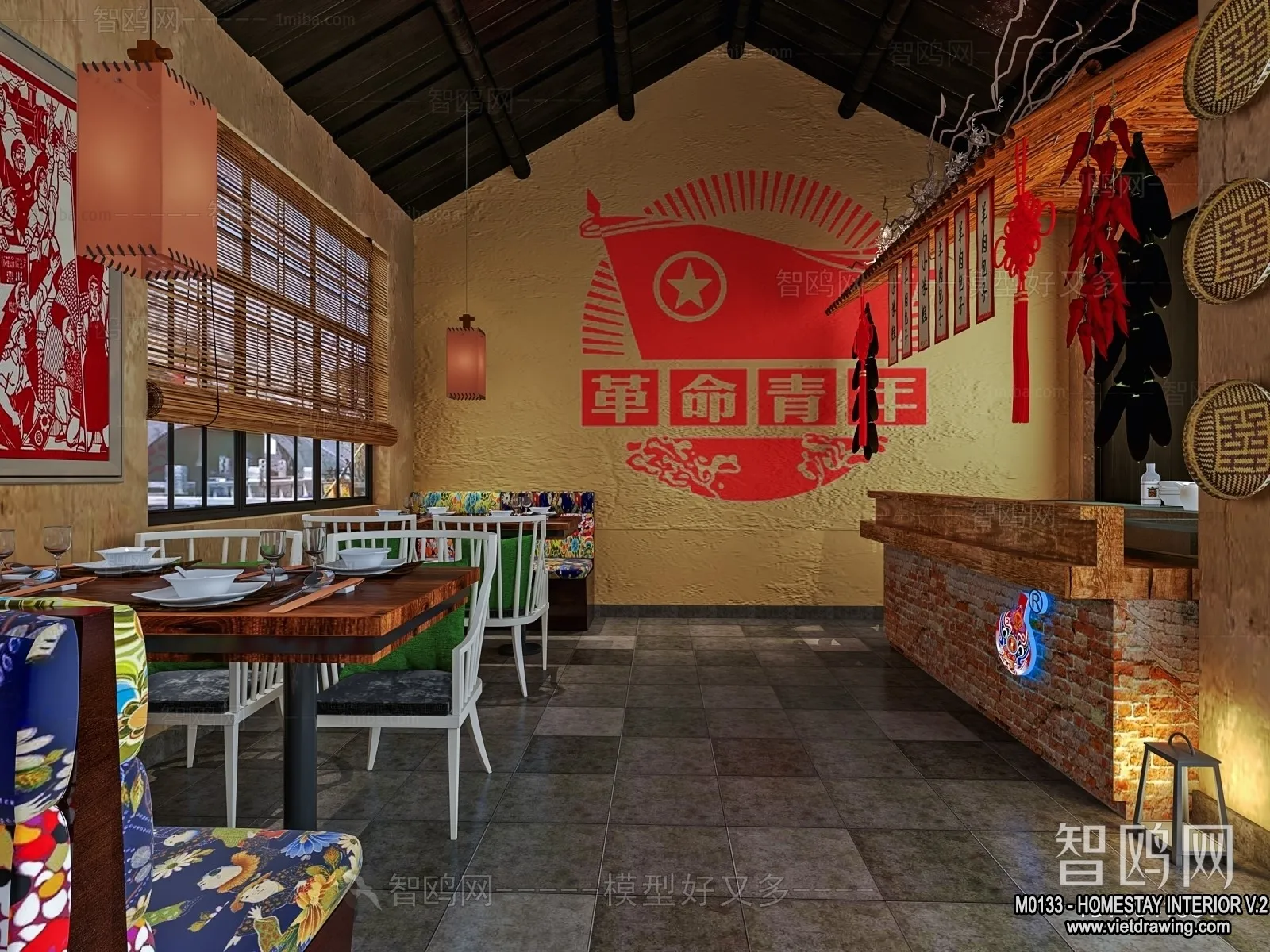 Homestay 3D Interior Scene - 3D Models - 218