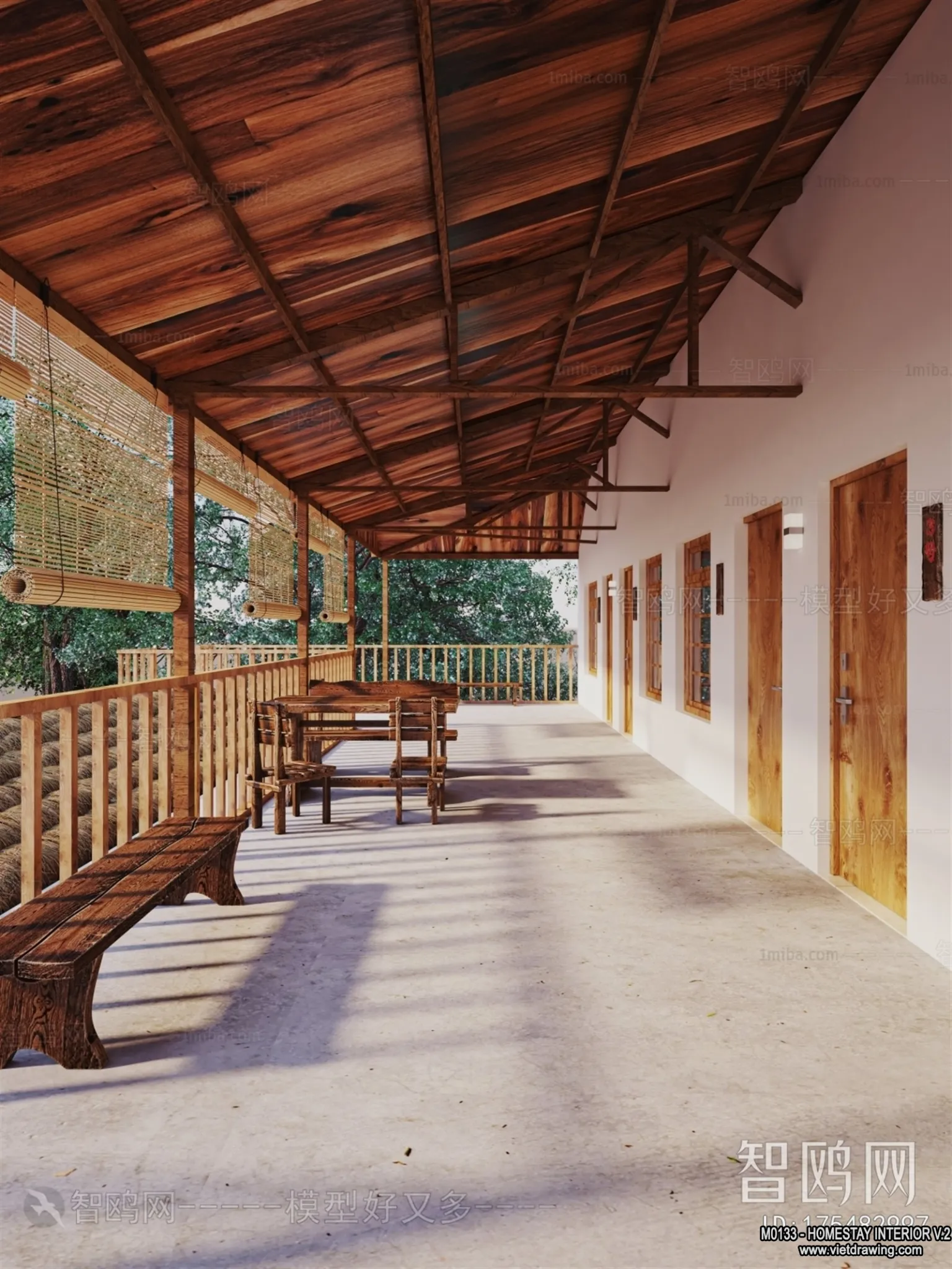 Homestay 3D Interior Scene - 3D Models - 219